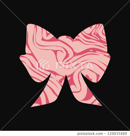 A textured retro bow or ribbon in a flat vector style A textured retro bow or ribbon in a flat vector style 120035889