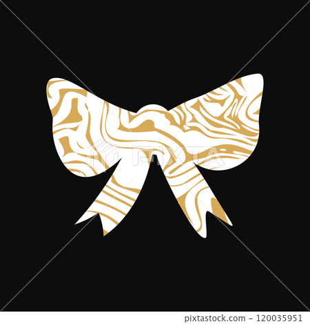 A textured retro bow or ribbon in a flat vector style 120035951