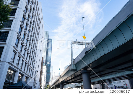 Scenery of the Shuto Expressway and skyscrapers (Nihonbashi, Tokyo) Scenery of the Shuto Expressway and skyscrapers (Nihonbashi, Tokyo) 120036017