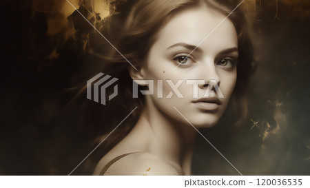 Portrait of a damaged and dirty woman AI image Portrait of a damaged and dirty woman AI image 120036535