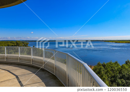 View from the observation deck at Lake Utonai Roadside Station in Tomakomai, Hokkaido 120036550