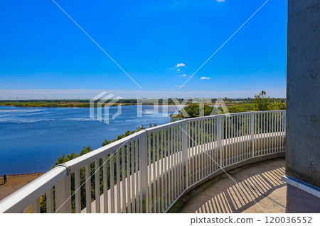View from the observation deck at Lake Utonai Roadside Station in Tomakomai, Hokkaido 120036552
