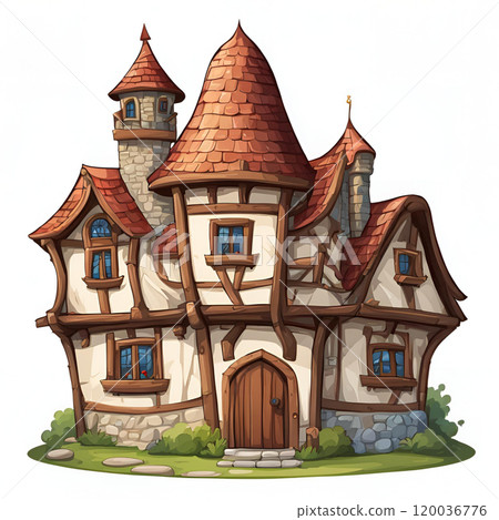 set of old house or castle 120036776