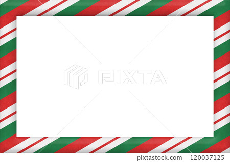 白色底座上帶有紅色和綠色對角線的方形框架，帶有細紅線 120037125