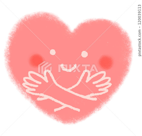 雙手捧著一顆心自我擁抱插畫 120039113