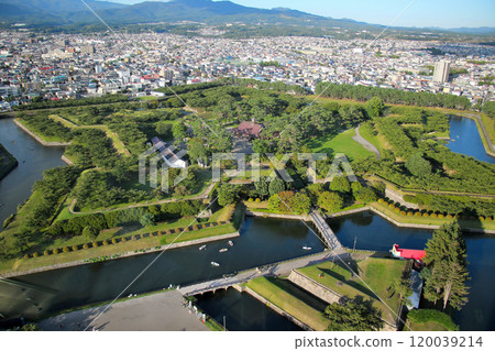 View of Goryokaku from Goryokaku Tower, Hakodate, Hokkaido View of Goryokaku from Goryokaku Tower, Hakodate, Hokkaido 120039214
