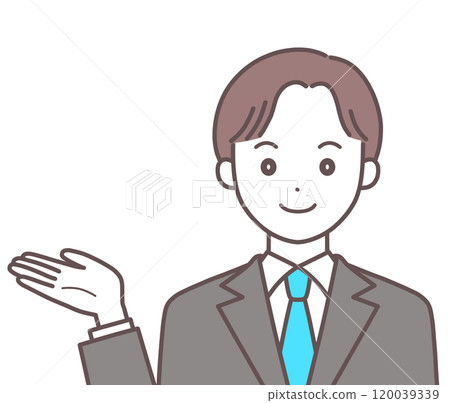 一個穿著西裝的男人展示側面 一個穿著西裝的男人展示側面 120039339