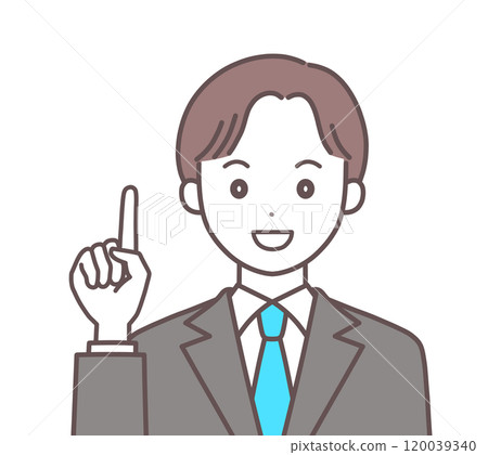 穿西裝的男人解釋要點 穿西裝的男人解釋要點 120039340