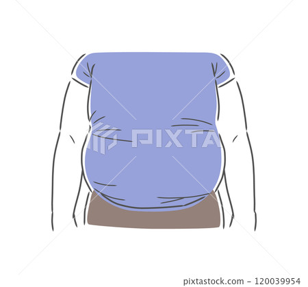 Illustration material of an obese man with a big belly Illustration material of an obese man with a big belly 120039954