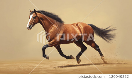 Horse galloping on sand Horse galloping on sand 120040222