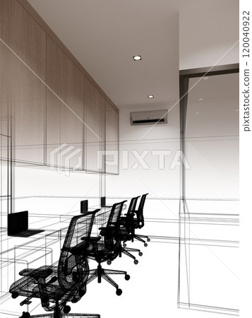 3d rendering  of  interior design office 120040922