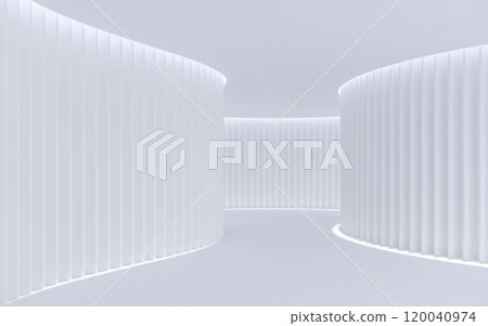 Empty white space interior with sunlight and shadow, 3d rendering Empty white space interior with sunlight and shadow, 3d rendering 120040974