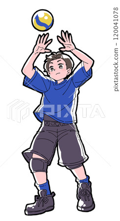 一個男孩玩拋擲遊戲的插圖 一個男孩玩拋擲遊戲的插圖 120041078