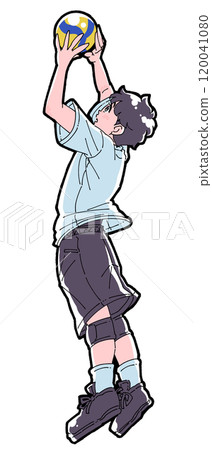 Illustration of a boy tossing 120041080