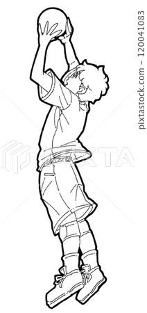 Illustration of a boy tossing Illustration of a boy tossing 120041083