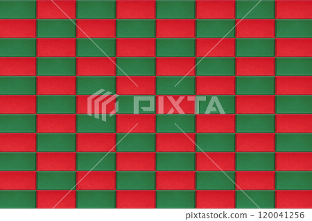 Three-dimensional red and green tile check pattern Three-dimensional red and green tile check pattern 120041256
