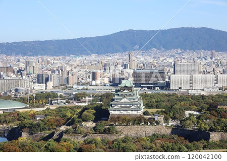 Fine Tower 大手前、大阪、天滿橋、大阪城、天滿橋、京橋，從塔樓公寓休息室看到的。 120042100