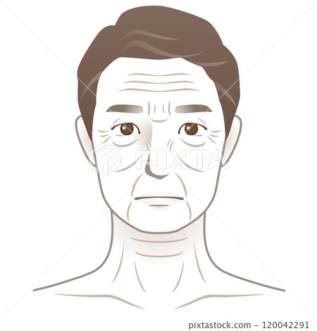 Middle-aged man, wrinkles, beauty, aging 120042291