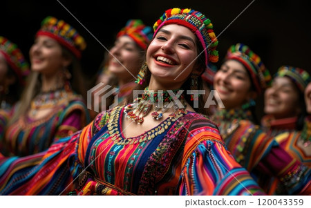 Historic celebration: armenian independence day, commemorating the nation's sovereignty with people rejoicing in parades, traditional music, vibrant cultural displays, reflecting pride, unity 120043359