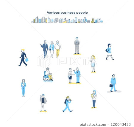 Various people walking business people set 120043433