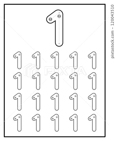 Number Tracing Practice Worksheets For Kids Number One 1 120043510