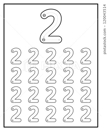 Number Tracing Practice Worksheets For Kids Number Two 2 Number Tracing Practice Worksheets For Kids Number Two 2 120043514
