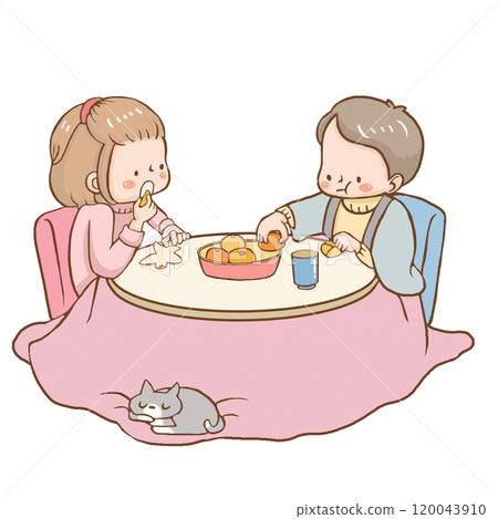 兩個人在被爐裡吃橘子 兩個人在被爐裡吃橘子 120043910