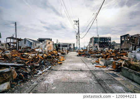 2020年能登半島地震：輪島焦土街景 120044221