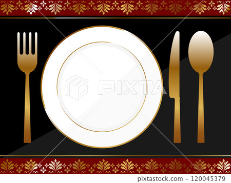 Luxurious plate and cutlery set Luxurious plate and cutlery set 120045379