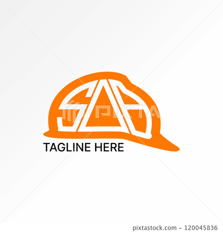 Logo design graphic concept creative premium vector stock image graphic initial text SAB font on side project helmet outdoor to safety site equipment 120045836