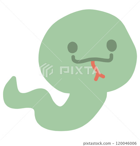 A simple illustration of a green snake A simple illustration of a green snake 120046006