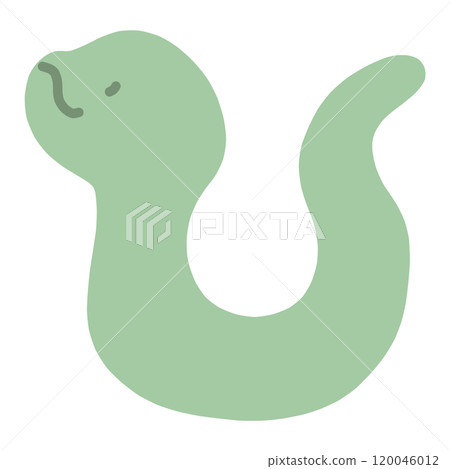 A simple illustration of a green snake 120046012
