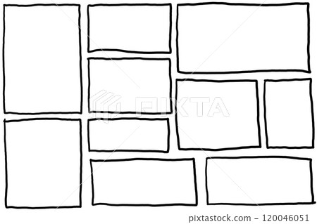 Border frame. Black dirty scribble square collection. Simple scratch brush empty doodle. Freehand grungy rectangle. Outline sketch drawn line Border frame. Black dirty scribble square collection. Simple scratch brush empty doodle. Freehand grungy rectangle. Outline sketch drawn line 120046051