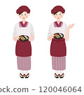 A woman in a kimono working at a Japanese sweets shop. Hand-drawn vector illustration 120046064