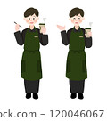 Coffee shop clerk hand drawn vector illustration 120046067