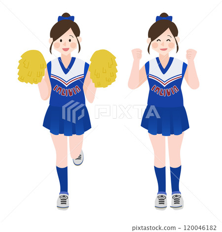 Cheerleaders cheering enthusiastically Hand-drawn vector illustration 120046182