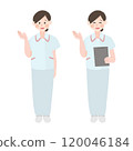 A female nurse giving directions Hand-drawn vector illustration 120046184