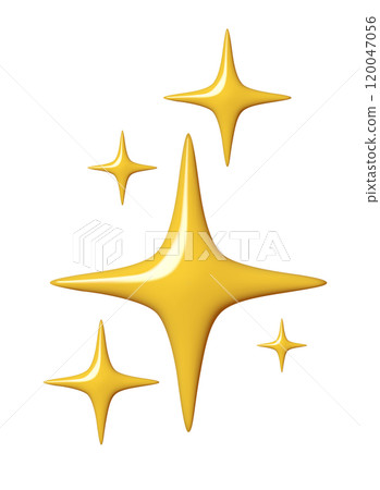 Glossy yellow stars vector illustration in 3D style, featuring shiny, abstract sparkles. Perfect for luxury designs, festive decorations, holiday themes, and creative projects with an elegant Glossy yellow stars vector illustration in 3D style, featuring shiny, abstract sparkles. Perfect for luxury designs, festive decorations, holiday themes, and creative projects with an elegant 120047056