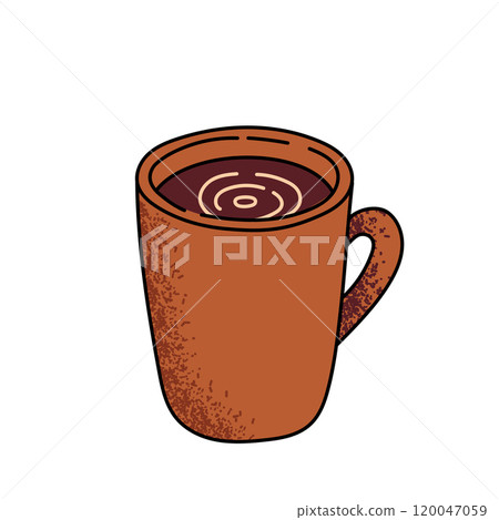 Hot coffee beverage, americano cup. Flat vector illustrations isolated on white background Hot coffee beverage, americano cup. Flat vector illustrations isolated on white background 120047059