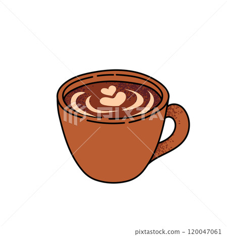 Hot coffee beverage, americano cup. Flat vector illustrations isolated on white background Hot coffee beverage, americano cup. Flat vector illustrations isolated on white background 120047061