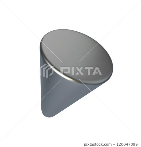 Silver cone in 3D Style isolated on white background. Vector illustration Silver cone in 3D Style isolated on white background. Vector illustration 120047099