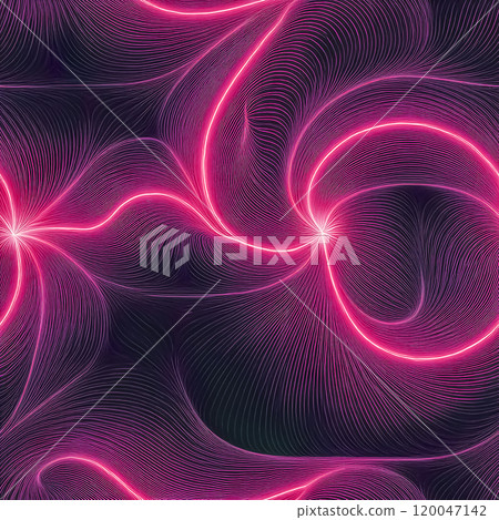 Repeated seamless colorful swirl pattern illustration background material in pink 120047142