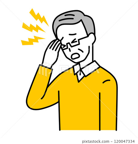 Elderly man suffering from headache 120047334