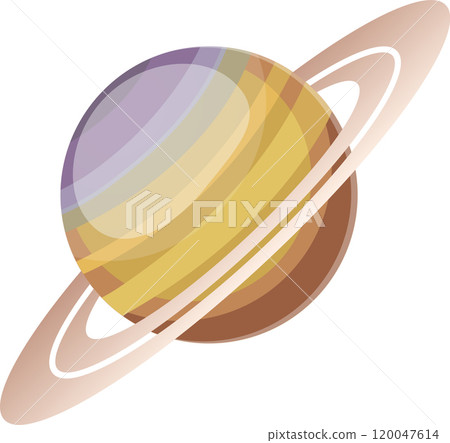 Majestic saturn spins in our solar system with asteroid rings, showcasing cosmic beauty. Explore space wonders with this mesmerizing image 120047614