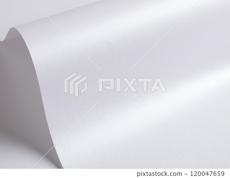 Glossy designer paper background with a pearl white gradient and wavy, folded texture. This premium, 120047659