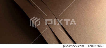 Glossy designer paper background in a long horizontal format with a shiny gradient and layered folds 120047669