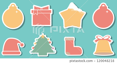 Colorful Christmas goods background illustration frame set No text Vector Sticker-style icon Colorful Christmas goods background illustration frame set No text Vector Sticker-style icon 120048218