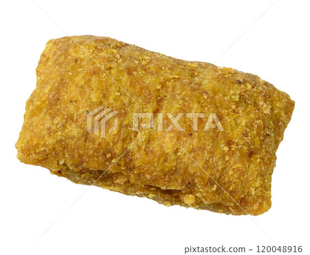 Brown edible stuffed animal pillows, treat on isolated background 120048916