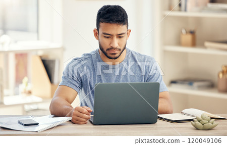 Business man, laptop and typing in modern office with planning appointment, online calendar and schedule. Consultant, notebook and computer by desk for project feedback, digital report and email app Business man, laptop and typing in modern office with planning appointment, online calendar and schedule. Consultant, notebook and computer by desk for project feedback, digital report and email app 120049106