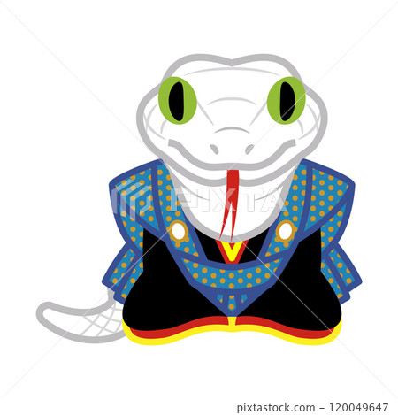 Year of the Snake New Year's material Snake character wearing hakama Year of the Snake New Year's material Snake character wearing hakama 120049647